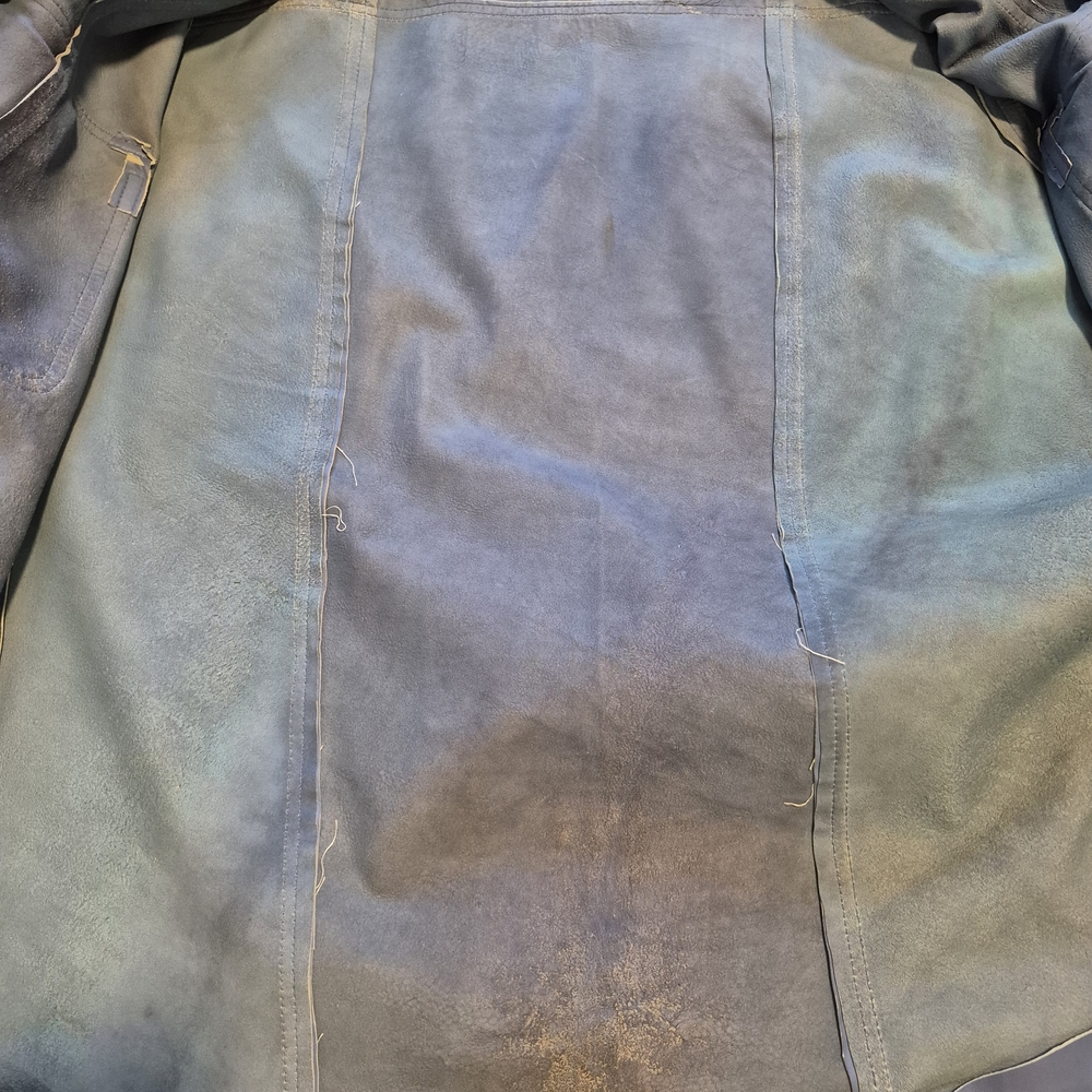 Leather  Blue Short Sleeve Shirt Jacket " DICOUNTED " - Picture 16 of 16
